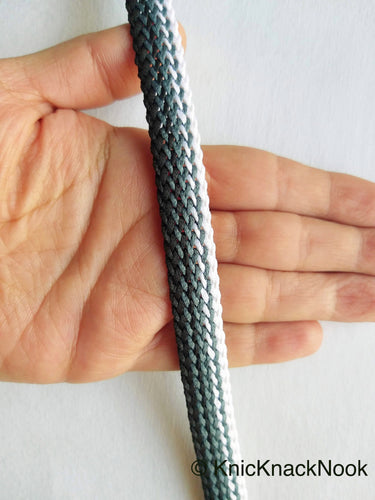 Black, White And Grey Thread Lace Trim, Basket Weave